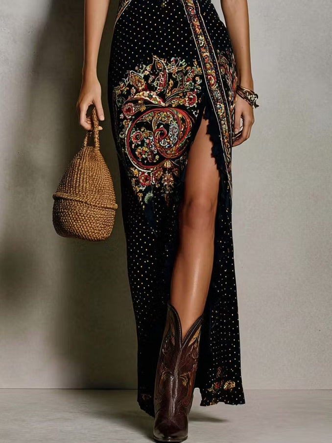 Vestido maxi bohemio negro