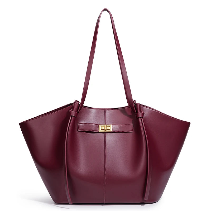 Bolso tote oversize color burdeos